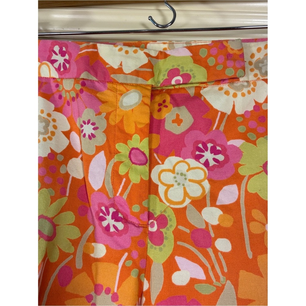 Sigrid Olsen ankle crop floral pants 14 Petite Garden Party Cruise Mod Boho Chic - Picture 4 of 10